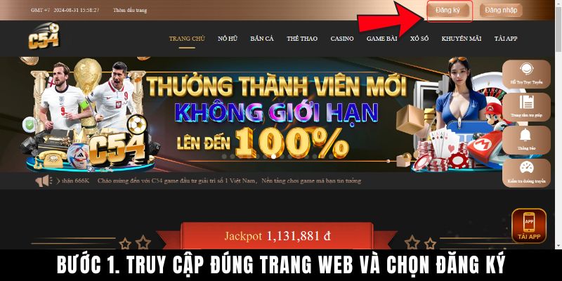 Bước 1. Truy Cập Đúng Trang Web Và Chọn Đăng Ký