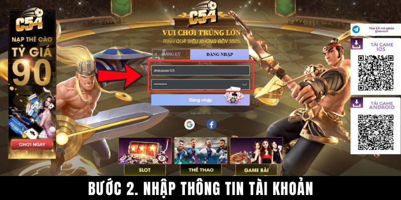 Bước 2. Nhập Thông Tin Tài Khoản